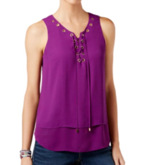INC International Concepts Tops - INC Womens Chiffon Grommet Tank Top Size 2 Gift